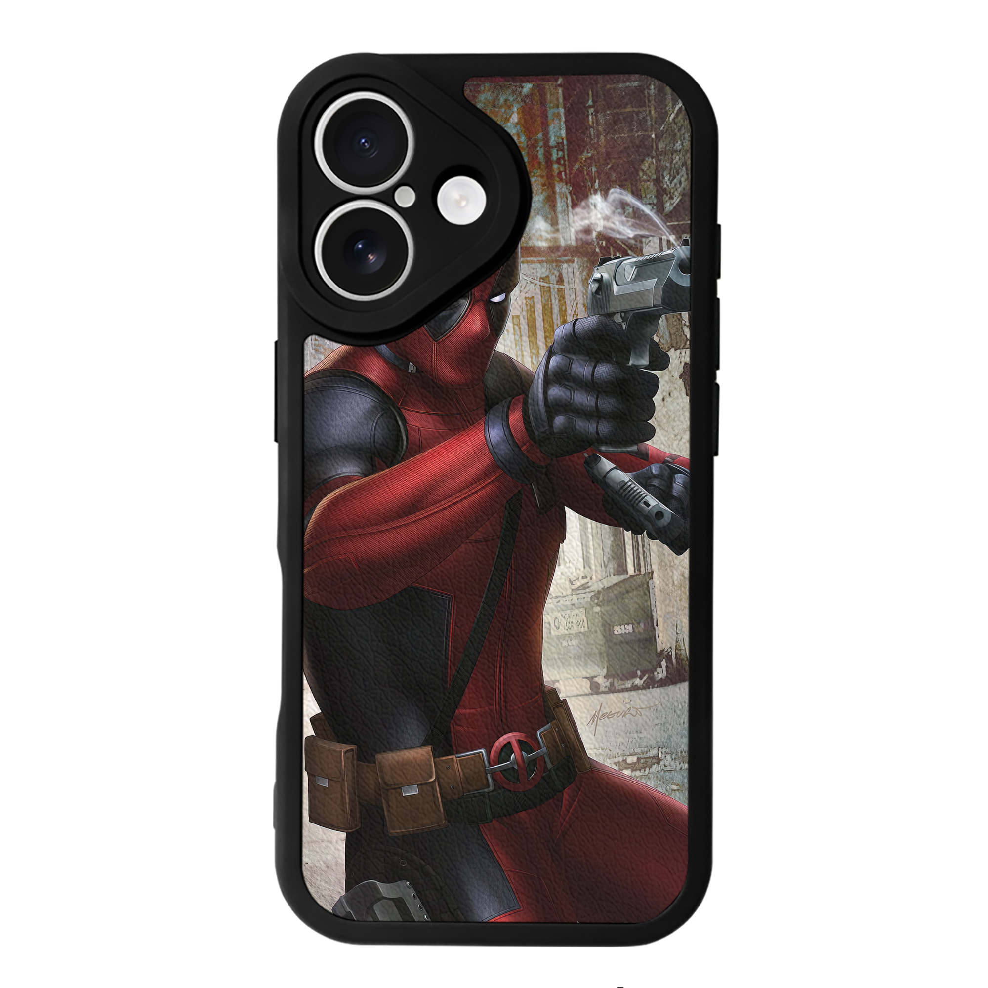 （画像用） Deadpool デッドプール 【iPhone 16シリーズ対応】シリコンスマホケース（レザー調） 材質：シリコン
